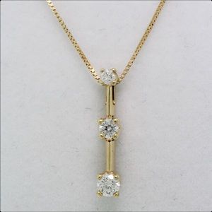 14k Gold,  .25 CTTW diamond pendant (no chain).